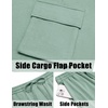 image:imageCOOFANDY Mens Shirt and Shorts Set 2 Piece Fashion Summer Tracksuits Cotton Oversized TShirts Cargo Shorts OutfitsGrey Green