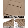 image:imageCOOFANDY Mens Shirt and Shorts Set 2 Piece Fashion Summer Tracksuits Cotton Oversized TShirts Cargo Shorts OutfitsKhaki