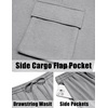 image:imageCOOFANDY Mens Shirt and Shorts Set 2 Piece Fashion Summer Tracksuits Cotton Oversized TShirts Cargo Shorts OutfitsLight Grey