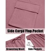 image:imageCOOFANDY Mens Shirt and Shorts Set 2 Piece Fashion Summer Tracksuits Cotton Oversized TShirts Cargo Shorts OutfitsPurple Red