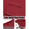 image:imageCOOFANDY Mens Shirt and Shorts Set 2 Piece Fashion Summer Tracksuits Cotton Oversized TShirts Cargo Shorts OutfitsRed