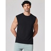 image:imageCOOFANDY Mens Sleeveless Shirts 100 Cotton Workout Tank Tops Cut Off Shirts Gym Muscle Loose Fit TeeBlack
