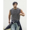 image:imageCOOFANDY Mens Sleeveless Shirts 100 Cotton Workout Tank Tops Cut Off Shirts Gym Muscle Loose Fit TeeDark Grey