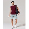 image:imageCOOFANDY Mens Sleeveless Shirts 100 Cotton Workout Tank Tops Cut Off Shirts Gym Muscle Loose Fit TeeDark Red