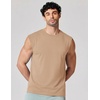 image:imageCOOFANDY Mens Sleeveless Shirts 100 Cotton Workout Tank Tops Cut Off Shirts Gym Muscle Loose Fit TeeKhaki
