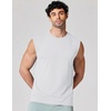 image:imageCOOFANDY Mens Sleeveless Shirts 100 Cotton Workout Tank Tops Cut Off Shirts Gym Muscle Loose Fit TeePearl White