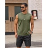 image:imageCOOFANDY Mens Sleeveless Shirts Cotton Workout Tank Tops Muscle Cut Off Shirt Summer Beach Casual Washed TeeArmy Green