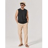 image:imageCOOFANDY Mens Sleeveless Shirts Cotton Workout Tank Tops Muscle Cut Off Shirt Summer Beach Casual Washed TeeBlack