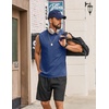 image:imageCOOFANDY Mens Sleeveless Shirts Cotton Workout Tank Tops Muscle Cut Off Shirt Summer Beach Casual Washed TeeNavy Blue