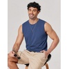 image:imageCOOFANDY Mens Sleeveless Shirts Cotton Workout Tank Tops Muscle Cut Off Shirt Summer Beach Casual Washed TeeNavy Blue
