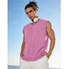 image:imageCOOFANDY Mens Sleeveless Shirts Cotton Workout Tank Tops Muscle Cut Off Shirt Summer Beach Casual Washed TeePink