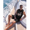 image:imageCOOFANDY Mens Sleeveless Workout Hoodie Shorts Set 2 Piece Outfits Hooded Tank Tops Gym Tracksuit SweatsuitsBlack Flag Printed