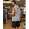 image:imageCOOFANDY Mens Sleeveless Workout Hoodie Shorts Set 2 Piece Outfits Hooded Tank Tops Gym Tracksuit SweatsuitsLight GreyBlack
