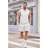 image:imageCOOFANDY Mens Sleeveless Workout Hoodie Shorts Set 2 Piece Outfits Hooded Tank Tops Gym Tracksuit SweatsuitsWhite