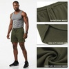 image:imageCOOFANDY Mens Sweat Shorts 2 Pack 7 Gym Workout Drawstring Jogger Shorts with PocketsArmy GreenBlack