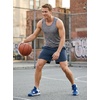 image:imageCOOFANDY Mens Sweat Shorts 2 Pack 7 Gym Workout Drawstring Jogger Shorts with PocketsDark GrayNavy Blue