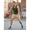 image:imageCOOFANDY Mens Sweat Shorts 2 Pack 7 Gym Workout Drawstring Jogger Shorts with PocketsKhakiGrey