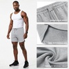 image:imageCOOFANDY Mens Sweat Shorts 2 Pack 7 Gym Workout Drawstring Jogger Shorts with PocketsKhakiGrey