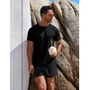 image:imageCOOFANDY Mens Swim Shirt UPF 50 Rash Guard Beach Tshirt Workout Quick Dry T Shirts for Running Surfing and HikingBlacknavy Blue