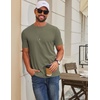 image:imageCOOFANDY Mens T Shirt Short Sleeve Cotton Blend TShirts Crew Neck Casual Summer Basic Tee ShirtsArmy Green