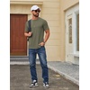 image:imageCOOFANDY Mens T Shirt Short Sleeve Cotton Blend TShirts Crew Neck Casual Summer Basic Tee ShirtsArmy Green