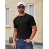 image:imageCOOFANDY Mens T Shirt Short Sleeve Cotton Blend TShirts Crew Neck Casual Summer Basic Tee ShirtsBlack