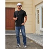 image:imageCOOFANDY Mens T Shirt Short Sleeve Cotton Blend TShirts Crew Neck Casual Summer Basic Tee ShirtsBlack