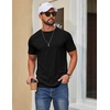 image:imageCOOFANDY Mens T Shirt Short Sleeve Cotton Blend TShirts Crew Neck Casual Summer Basic Tee ShirtsBlack