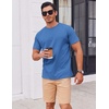 image:imageCOOFANDY Mens T Shirt Short Sleeve Cotton Blend TShirts Crew Neck Casual Summer Basic Tee ShirtsBlue