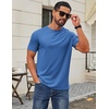 image:imageCOOFANDY Mens T Shirt Short Sleeve Cotton Blend TShirts Crew Neck Casual Summer Basic Tee ShirtsBlue