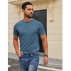 image:imageCOOFANDY Mens T Shirt Short Sleeve Cotton Blend TShirts Crew Neck Casual Summer Basic Tee ShirtsDark Blue