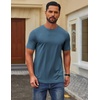 image:imageCOOFANDY Mens T Shirt Short Sleeve Cotton Blend TShirts Crew Neck Casual Summer Basic Tee ShirtsDark Blue