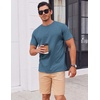 image:imageCOOFANDY Mens T Shirt Short Sleeve Cotton Blend TShirts Crew Neck Casual Summer Basic Tee ShirtsDark Blue