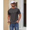 image:imageCOOFANDY Mens T Shirt Short Sleeve Cotton Blend TShirts Crew Neck Casual Summer Basic Tee ShirtsDark Grey