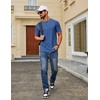 image:imageCOOFANDY Mens T Shirt Short Sleeve Cotton Blend TShirts Crew Neck Casual Summer Basic Tee ShirtsDazzling Blue