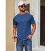 image:imageCOOFANDY Mens T Shirt Short Sleeve Cotton Blend TShirts Crew Neck Casual Summer Basic Tee ShirtsDazzling Blue