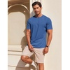 image:imageCOOFANDY Mens T Shirt Short Sleeve Cotton Blend TShirts Crew Neck Casual Summer Basic Tee ShirtsDazzling Blue