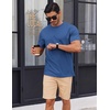 image:imageCOOFANDY Mens T Shirt Short Sleeve Cotton Blend TShirts Crew Neck Casual Summer Basic Tee ShirtsDazzling Blue