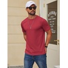 image:imageCOOFANDY Mens T Shirt Short Sleeve Cotton Blend TShirts Crew Neck Casual Summer Basic Tee ShirtsDeep Red