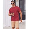 image:imageCOOFANDY Mens T Shirt Short Sleeve Cotton Blend TShirts Crew Neck Casual Summer Basic Tee ShirtsDeep Red