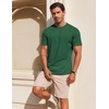 image:imageCOOFANDY Mens T Shirt Short Sleeve Cotton Blend TShirts Crew Neck Casual Summer Basic Tee ShirtsGreen