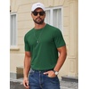 image:imageCOOFANDY Mens T Shirt Short Sleeve Cotton Blend TShirts Crew Neck Casual Summer Basic Tee ShirtsGreen