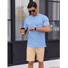 image:imageCOOFANDY Mens T Shirt Short Sleeve Cotton Blend TShirts Crew Neck Casual Summer Basic Tee ShirtsLight Blue