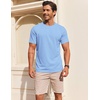 image:imageCOOFANDY Mens T Shirt Short Sleeve Cotton Blend TShirts Crew Neck Casual Summer Basic Tee ShirtsLight Blue