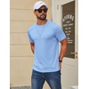 image:imageCOOFANDY Mens T Shirt Short Sleeve Cotton Blend TShirts Crew Neck Casual Summer Basic Tee ShirtsLight Blue