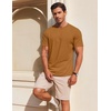 image:imageCOOFANDY Mens T Shirt Short Sleeve Cotton Blend TShirts Crew Neck Casual Summer Basic Tee ShirtsLight Brown