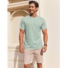 image:imageCOOFANDY Mens T Shirt Short Sleeve Cotton Blend TShirts Crew Neck Casual Summer Basic Tee ShirtsLight Green