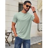 image:imageCOOFANDY Mens T Shirt Short Sleeve Cotton Blend TShirts Crew Neck Casual Summer Basic Tee ShirtsLight Green