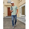image:imageCOOFANDY Mens T Shirt Short Sleeve Cotton Blend TShirts Crew Neck Casual Summer Basic Tee ShirtsLight Green