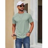 image:imageCOOFANDY Mens T Shirt Short Sleeve Cotton Blend TShirts Crew Neck Casual Summer Basic Tee ShirtsLight Green